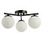 Contemporary Designer Mat Black LED Bathroom Ceiling Light Fixture IP44 Rated