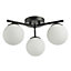 Contemporary Designer Mat Black LED Bathroom Ceiling Light Fixture IP44 Rated