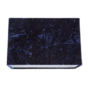 Contemporary Designer Midnight Blue Crushed Velvet Fabric Rectangular Lamp Shade