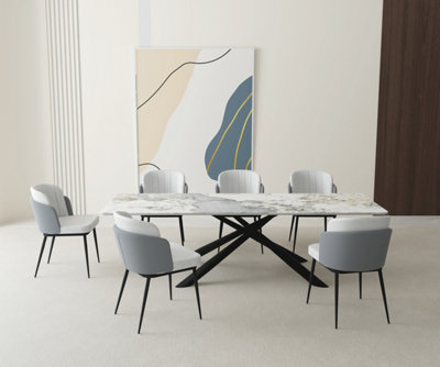 Contemporary Elegance: 160cm X 80cm Sintered Stone Dining Table With 