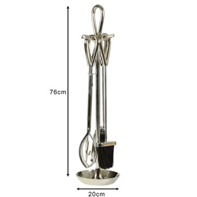 Contemporary Fireplace Freestanding 4pc Fireside Companion Set - 75cm High - 5