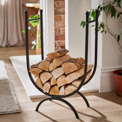 Contemporary Fireplace Freestanding Large Iron Black U Shape Fireside ...