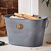 Contemporary Fireside Honey Bee Coal, Log Storage and Kindling Bucket