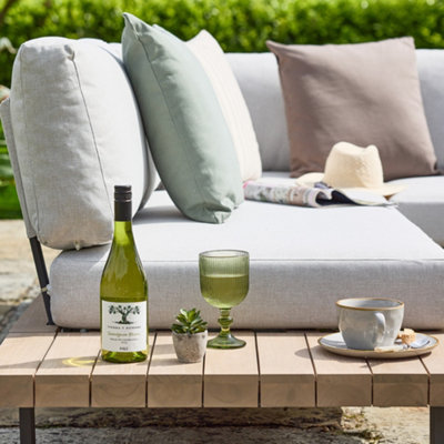 Contemporary Five Seater Garden Sofa & Coffee Table Corner Couch Acacia Wood Outdoor Seating Patio Lawn Decking Furniture - 5