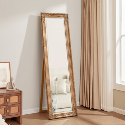 Contemporary Gold Carved Freestanding Framed Full Length Mirror H 1700mm