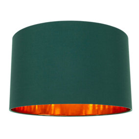 Contemporary Green Cotton 20 Floor/Pendant Lamp Shade with Shiny Copper Inner