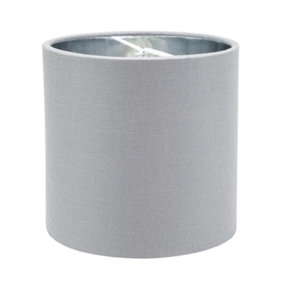Contemporary Grey Cotton 6 Clip-On Candle Lamp Shade with Shiny Silver Inner