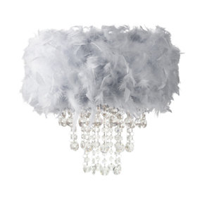 B&q white feather light 2024 shade