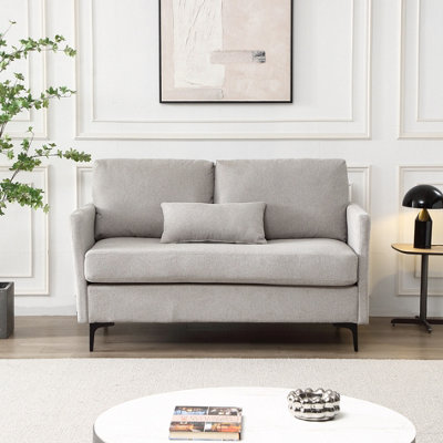 Contemporary Grey Modular 4-Seater Sofa with Chaise and Ottoman