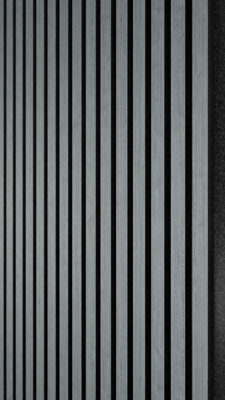 Contemporary grey oak acoustic slat wood wall panel 1.44sqm 240cm x 60cm