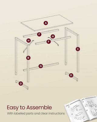 Contemporary Home Desk, Elegant Work Surface for Multiple Settings ...