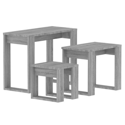 Contemporary Nesting Tables 3 pcs Grey Sonoma Engineered Wood