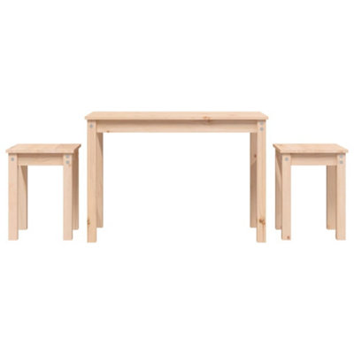 Contemporary Nesting Tables 3 pcs Solid Wood Pine