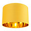 Contemporary Ochre Cotton 12" Table/Pendant Lamp Shade with Shiny Gold Inner