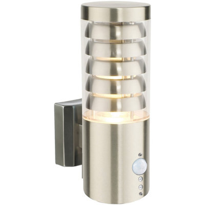 Contemporary Outdoor Wall Light with PIR - 9.2W Warm White LED ...