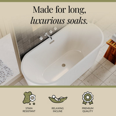 Contemporary Oval Freestanding Bath from Balterley - 1600mm x 750mm - 3
