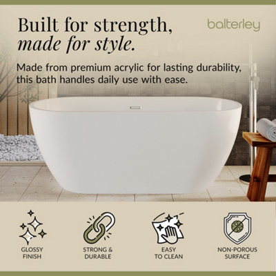 Contemporary Oval Freestanding Bath from Balterley - 1600mm x 780mm