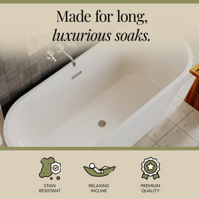 Contemporary Oval Freestanding Bath from Balterley - 1700mm x 780mm - 3