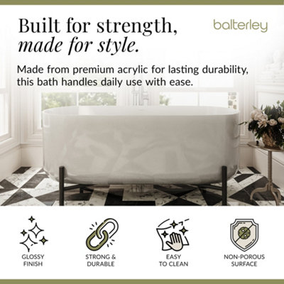 Contemporary Oval Freestanding Bath & Stand from Balterley - 1600mm x 770mm