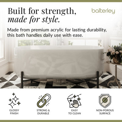 Contemporary Oval Freestanding Bath & Stand from Balterley - 1700mm x 770mm