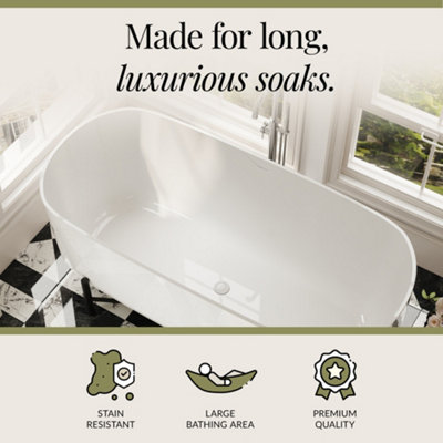 Contemporary Oval Freestanding Bath & Stand from Balterley - 1700mm x 770mm - 3