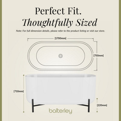 Contemporary Oval Freestanding Bath & Stand from Balterley - 1700mm x 770mm - 4