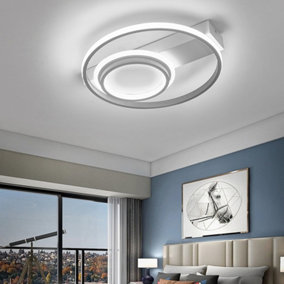Contemporary Oval LED Living Room Flush Mount Lighting 40cm Cool White