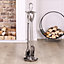 Contemporary Pewter Antique Fireplace 4pc Fireside Companion Set - 90cm High