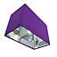 Contemporary Purple Cotton Fabric Rectangular 30cm Lamp Shade with Silver Inner