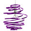 Contemporary Purple Gloss Metal Double Ribbon Spiral Swirl Ceiling Light Pendant
