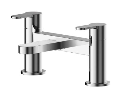 Contemporary Round Deck Mounted Bath Filler Tap - Chrome