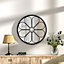 Contemporary Round Floral Accent Framed Mirror 500mm Dia