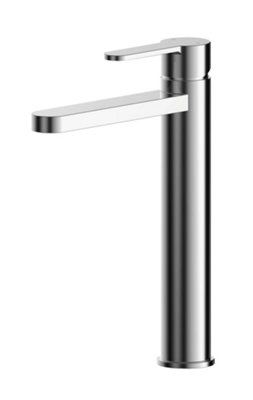 Contemporary Round High-Rise Mono Basin Mixer Tap - Chrome