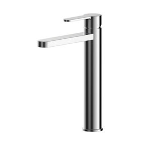 Contemporary Round High-Rise Mono Basin Mixer Tap - Chrome