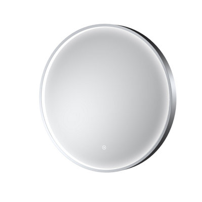 Contemporary Round Inset Framed LED Touch Sensor Mirror - 600mm - Chrome- Balterley