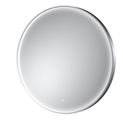 Contemporary Round Inset Framed LED Touch Sensor Mirror - 800mm - Chrome - Balterley