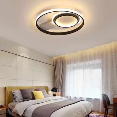 Contemporary Round LED Living Room Flush Mount Lighting 40cm Dimmable ...