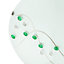 Contemporary Round Opal Glass Ceiling Light with Green and Clear Crystal Buttons