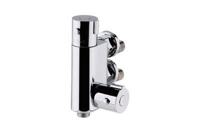 Contemporary Round Vertical Thermostatic Shower Bar Valve (1 Outlet) - Chrome - Balterley