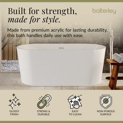 Contemporary Rounded Rectangular Freestanding Bath from Balterley - 1600mm x 780mm