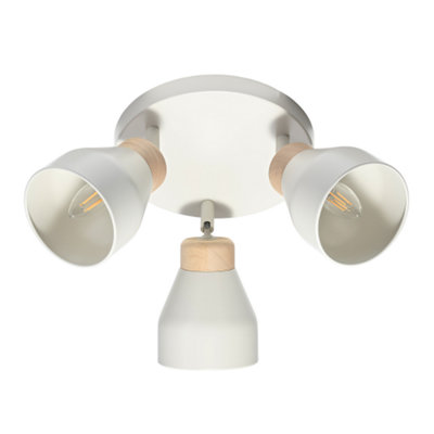 Contemporary Scandinavian Designed Triple Spot Ceiling Light in Muted Dove Grey