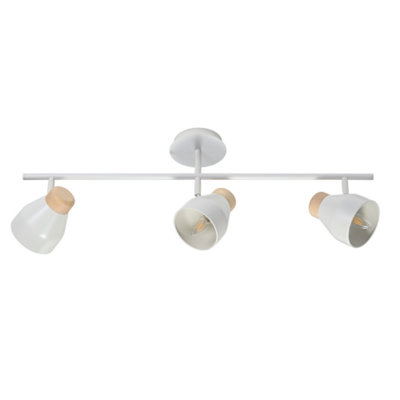 Contemporary Scandinavian Style Triple Bar Spot Ceiling Light in Muted Dove Grey