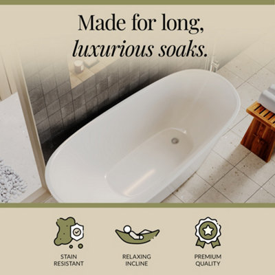 Contemporary Slipper Freestanding Bath from Balterley - 1600mm x 750mm - 3
