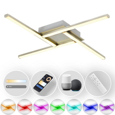 Contemporary Smart LED Ceiling Light with RGB and Dimming with Remote Control