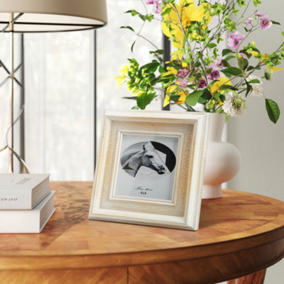 Contemporary Square Vertical Solid Wood Photo Frame Picture Frames 4 x 4 Inch