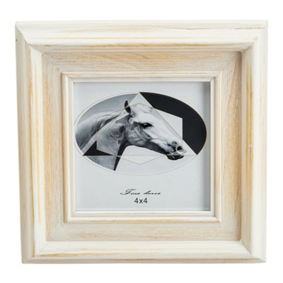 Contemporary Square Vertical Solid Wood Photo Frame Picture Frames 4 x 4 Inch