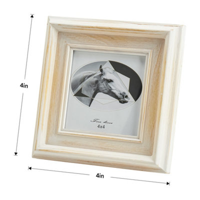 Contemporary Square Vertical Solid Wood Photo Frame Picture Frames 4 x 4 Inch