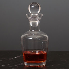 Contemporary Stout Glass Decanter with Round Stopper