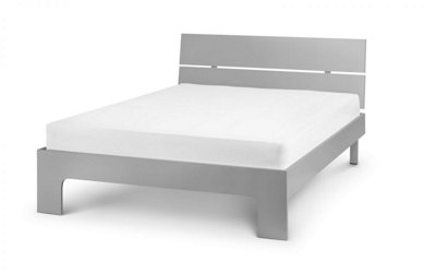 Contemporary Style Grey High Gloss Finish Double Bed Frame - 4ft 6" (135cm)