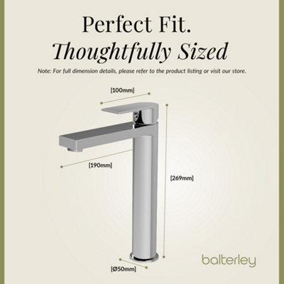 Contemporary Tall Mono Basin Mixer Tap  - Chrome - 3